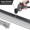 TOMSHUB Stainless Steel Cable Tie Gun with 100 Pcs 11.8 inch Metal Zip Ties Tool, Heavy Duty Self-locking Cable Tie Gun Kit for Fastening and Cutting Fence Exhaust Pipe Outdoor view 2