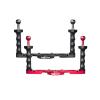 CHERBYHS The TG20 Two-Hand Camera Tray Universal Type can be Applied to Waterproof Cases of Various Brands, Including 2 Standard 1/4"" Base Screws + 2 Ball Bases, Black view 2
