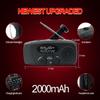 Emergency Hand Crank Radio with LED Flashlight for Emergency, AM/FM NOAA Portable Weather Radio with 2000mAh Phone Charger, USB Charged & Solar Power for Camping, Emergency (Black) view 3