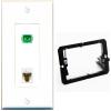 RiteAV 1 Port Fiber Optic Jack SC Simplex APC + Cat6 Wall Plate - Bracket White view 1