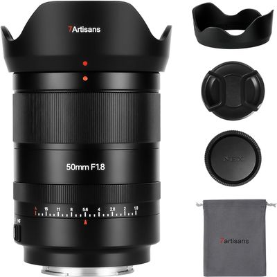 7artisans Auto Focus 50mm F1.8 Full Frame Lens,F1.8 Large Aperture,Support Automatic/Manual Aperture and Face/Eye Recognition, Compatible for S0NY FE Camera A7 Series A7R A75 A7SII A9 A7C A1, etc