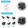 2 Pack US Travel Plug Adapter, EU,AU,UK,CN,to USA(Type B),Grounded 3 Prong for USA Wall Plug,Wall Outlet Power Charger Converter view 3