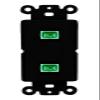 RiteAV 2 Port Fiber Optic Coupler Jack SC Simplex Singlemode APC Wall Plate - Rocker Black/Black view 1