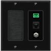 RiteAV 1 Port Fiber Optic Jack SC Simplex APC + Cat6 + Coax Wall Plate - Brush Black/Black view 1