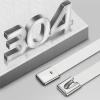 100PCS Metal Zip Ties - 304 Stainless Steel 10mm Wide Metal Zip Ties Heavy Duty OutdoorSelf-Locking Stainless Steel Zip TiesSuitable for Machinery, Vehicles, Farms, Cables, Pipelines, Fences(100mm) view 3