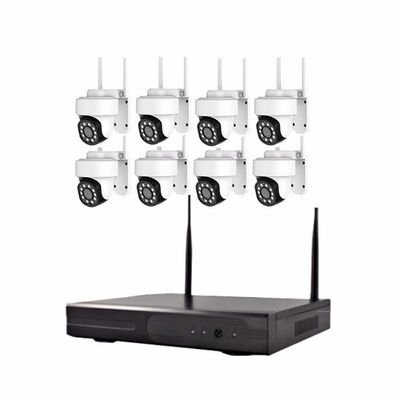 CSLWJ Outdoor 8CH 5MP HD Security Camera Kit with 8 PTZ Cameras, Wireless WiFi Home Surveillance Cameras System with Two Way Audio, Color Night Vision, Remote Viewing