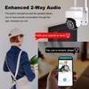 CSLWJ Outdoor 8CH 5MP HD Security Camera Kit with 8 PTZ Cameras, Wireless WiFi Home Surveillance Cameras System with Two Way Audio, Color Night Vision, Remote Viewing view 2