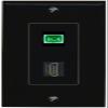 RiteAV 1 Port Fiber Optic Jack SC Simplex APC + HDMI Wall Plate - 1 Gang Black/Black view 1