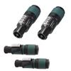 Neutrik NL4FXX-W-S (4pk) 4-Pole speakON Cable Connector, Green Bushing Screw Terminal Assembly, for Cable Diameters 6 to 12mm view 1