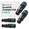 Neutrik NL4FXX-W-S (4pk) 4-Pole speakON Cable Connector, Green Bushing Screw Terminal Assembly, for Cable Diameters 6 to 12mm view 2