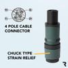 Neutrik NL4FXX-W-S (4pk) 4-Pole speakON Cable Connector, Green Bushing Screw Terminal Assembly, for Cable Diameters 6 to 12mm view 4
