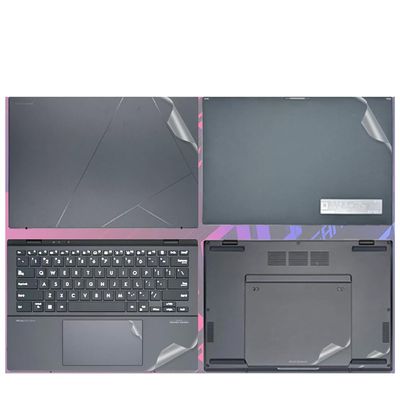Generic Pre-Cut Anti Scratch Vinyl Sticker Skin Protector for ASUS Zenbook Duo 2024 UX8406 UX8406M (Transparent Frosted)