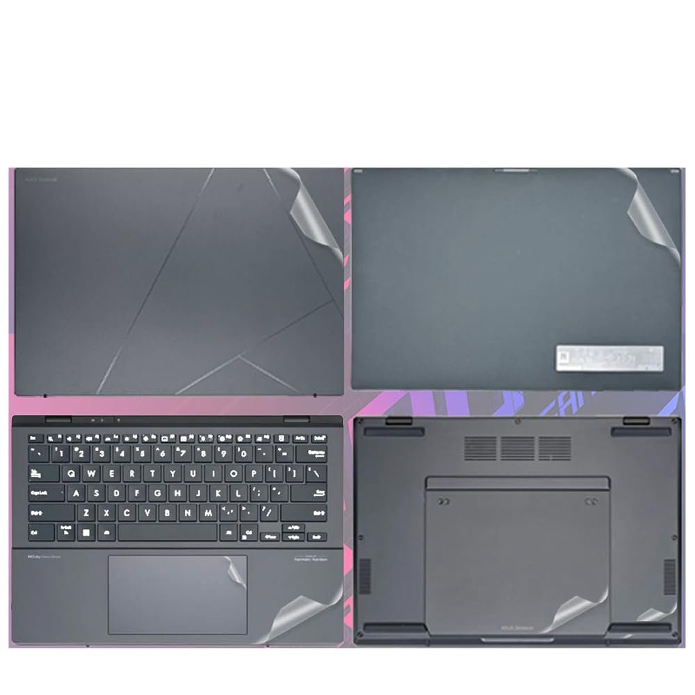 Generic Pre-Cut Anti Scratch Vinyl Sticker Skin Protector for ASUS Zenbook Duo 2024 UX8406 UX8406M (Transparent Frosted)