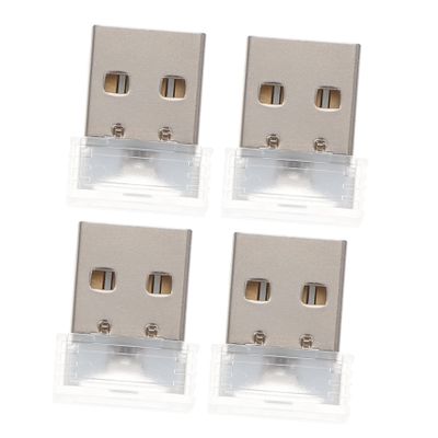OUNONA 4pcs High Brightness Led Car Light Bulbs Usb Atmosphere Lamp for Car Green