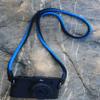 HITHUT Paracord Camera Strap Long Camera Neck Shoulder Strap for SLR DSLR Digital Mirrorless Cameras 47inch/120cm Blue Black view 2