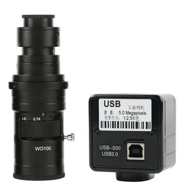 ZTBH Microscope Accessories Kit 5.0MP USB Video Camera Electronic Digital Eyepiece Microscope Microscope Slides (Color : with 200x Lens)