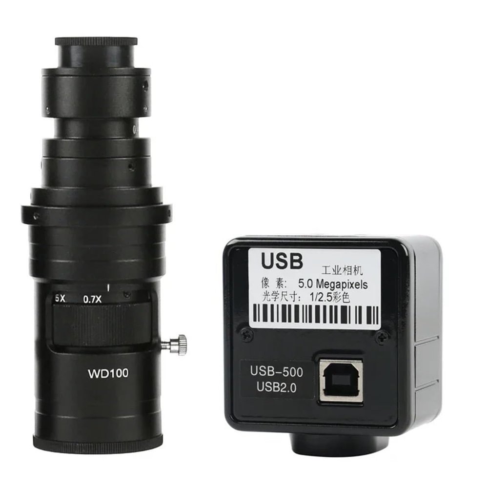 ZTBH Microscope Accessories Kit 5.0MP USB Video Camera Electronic Digital Eyepiece Microscope Microscope Slides (Color : with 200x Lens)