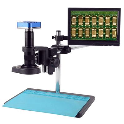Microscope Accessories Kit 4K UHD HDMI Industrial Measurement Microscope Camera + Industrial Zoom 180X 300X 200X 500X Lens For PCB Watch Phone Soldering Microscope Slides ( Color : D , Size : 300X )