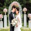 15x10ft Wedding Arch Pink Rose Photography Background, White Flower Wall Backdrop view 3