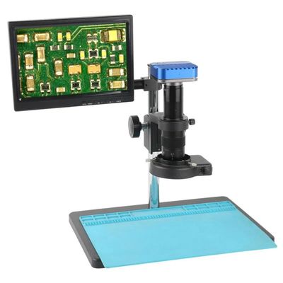 Microscope Accessories Kit 4K UHD HDMI Industrial Measurement Microscope Camera + Industrial Zoom 180X 300X 200X 500X Lens For PCB Watch Phone Soldering Microscope Slides ( Color : B , Size : 500X )