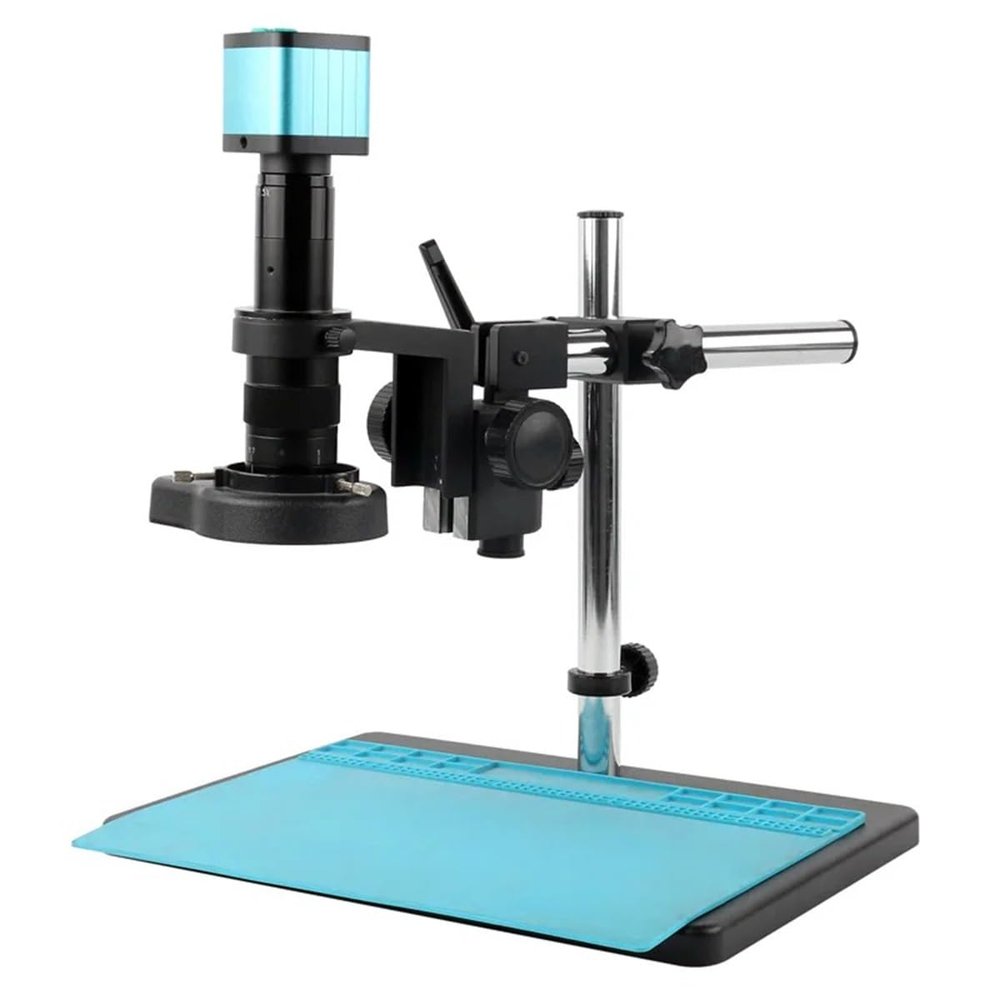 Microscope Accessories Kit Microscope Video Camera set 48MP 51MP 2K 4K HDMI USB Phone Jewelry Appraisal Repair Testing Check Rotatable 180X 300X Digital Video Microscope Camera Set Microscope Slides (