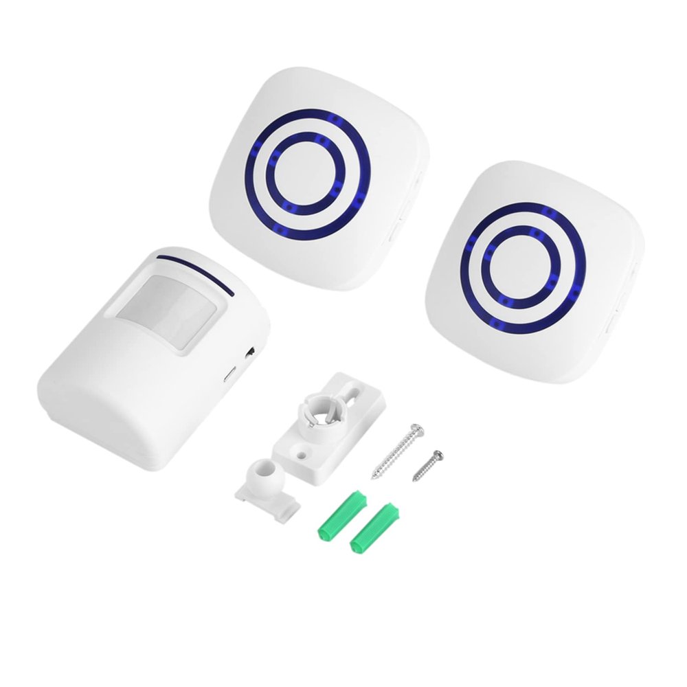 Driveway Alarm with Infrared Motion Sensor & 38 Melodies, Alerts for Visitors, Vehicles, Intruders, Animals Coming, Great for House, Office, Hotel, Shop (One for Two US