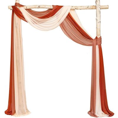 KeuLen Wedding Arch Draping Fabric,600cm * 75cm 3PCS/Set Sage Green Wedding Arch Draping Fabric Chiffon Arch Drapes for Party Outdoor Wedding Table Runner Sheer Curtain (Color : Caramel Series)