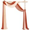 KeuLen Wedding Arch Draping Fabric,600cm * 75cm 3PCS/Set Sage Green Wedding Arch Draping Fabric Chiffon Arch Drapes for Party Outdoor Wedding Table Runner Sheer Curtain (Color : Caramel Series) view 1