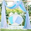 KeuLen Wedding Arch Draping Fabric,600cm * 75cm 3PCS/Set Sage Green Wedding Arch Draping Fabric Chiffon Arch Drapes for Party Outdoor Wedding Table Runner Sheer Curtain (Color : Caramel Series) view 2