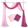 KeuLen Wedding Arch Draping Fabric,600cm * 75cm 3PCS/Set Sage Green Wedding Arch Draping Fabric Chiffon Arch Drapes for Party Outdoor Wedding Table Runner Sheer Curtain (Color : Caramel Series) view 4