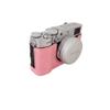 BMAOLLONGB X100VI Case, Handmade PU Cowhide Leather Half Camera Case Bag Cover Bottom Opening Version for Fujifilm X100VI With Hand Strap (Pink) view 3