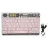 10in Transparent Wireless Keyboard, Multi-Device Slim Wireless Keyboard Multi Device Connect Backlight Ultra Thin Tablet Keyboard (Pink) view 1