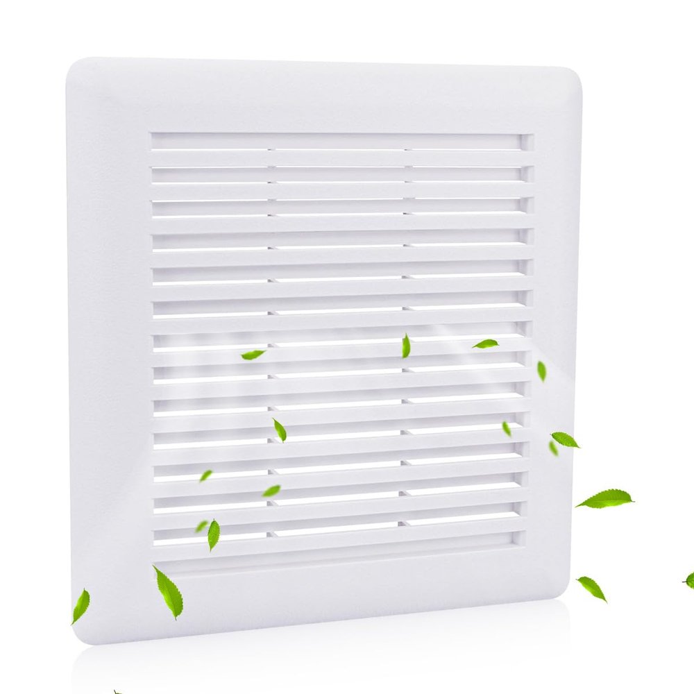 NOOTO C350GN bathroom exhaust fan cover Replacement bathroom fan cover for square ceiling or wall mounted bathroom fan cover replacement with springs covers-Plastic Cover White S97017068