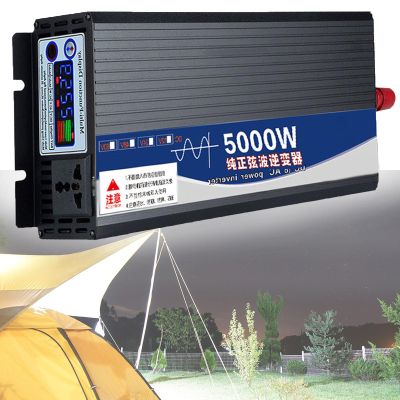 Dfdieratve 5000W Pure Sine Wave Inverter 12V 24V 48V DC to 110V AC Converter, 5000 W Car Power Inverter for Home,Camping, RV, Truck, Vehicles, Emergency,1AC Outlets,24v