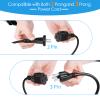 UXWEN 3 Prong 1 to 4 Outlet Power Cord Splitter Cord, 1.6FT 16AWG 10A/1250W, NEMA 5-15P to 3X NEMA 5-15R Y Style 3-Outlet Extension Cord for Home, Room, Office (Black) view 2