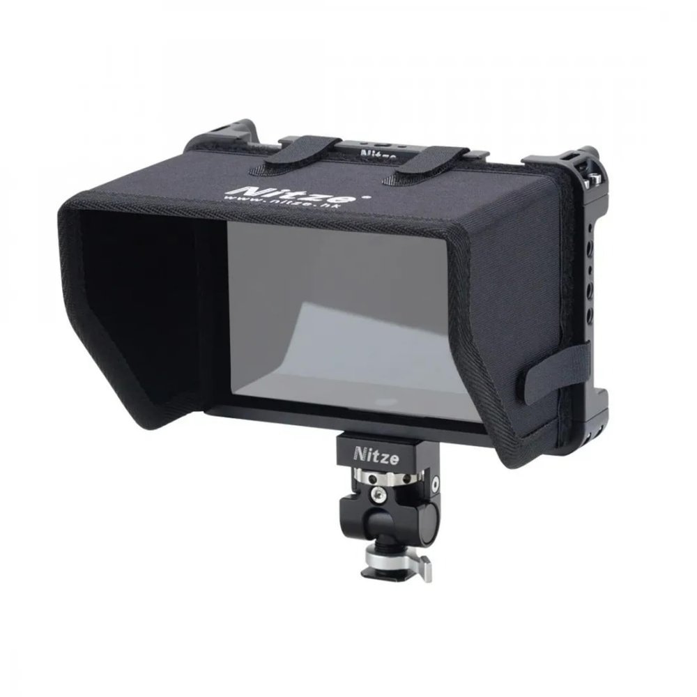 DirectNine Basics Nitze Cage Kit with Sunhood HDMI-Cable Clamp, Compatible with Portkeys LH5P / LH5P II 5.5"" Monitor-JT-I01C, blak