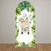 HISDH Jungle Animals Arch Covers Cartoon Tropical Safari Birthday Party Decorations Top Round Chiara Arch Backdrop Stand Cover for Kids Baby Shower Banquets Parties Props(W2.6ftxH6ft) view 2