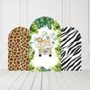 HISDH Jungle Animals Arch Covers Cartoon Tropical Safari Birthday Party Decorations Top Round Chiara Arch Backdrop Stand Cover for Kids Baby Shower Banquets Parties Props(W2.6ftxH6ft) view 3