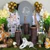 HISDH Jungle Animals Arch Covers Cartoon Tropical Safari Birthday Party Decorations Top Round Chiara Arch Backdrop Stand Cover for Kids Baby Shower Banquets Parties Props(W2.6ftxH6ft) view 4