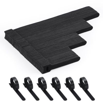 150PCS Cable Ties, 4+6+8+10 inch Cable Ties for Cable Management, Adjustable Fastening, Multi-Purpose Reusable Hook and Loop for Home, Office and GarageBlack
