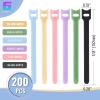 200PCS Cable Ties, 6 inch Multi-Colour Cable Ties for Cable Management, Adjustable Fastening, Multi-Purpose Reusable Hook and Loop for Home, Office and Garage view 2
