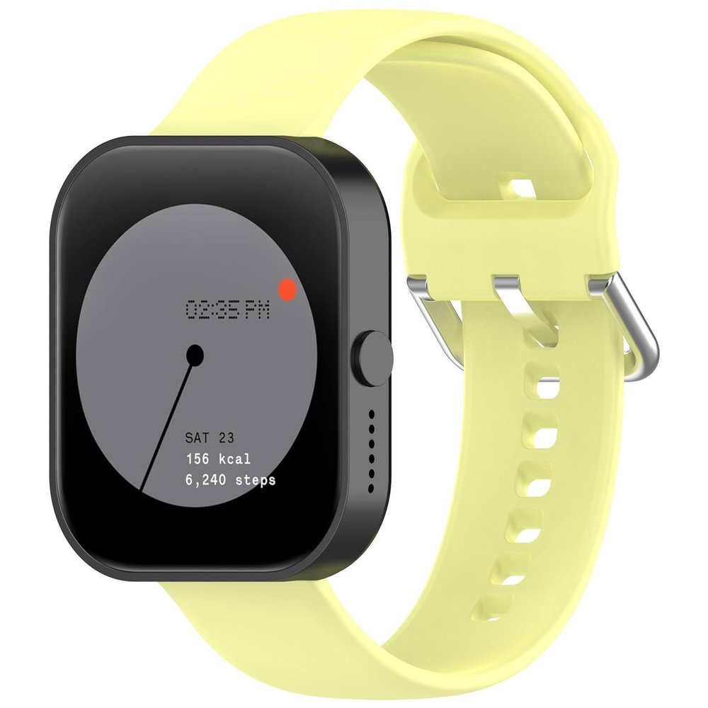 FitTurn Compatible Replacement Strap for CMF Watch Pro (D395), 22mm Silver Buckle Reverse Buckle Silicone Strap for CMF Watch Pro D395, for Men/Women (Large, Yellow)