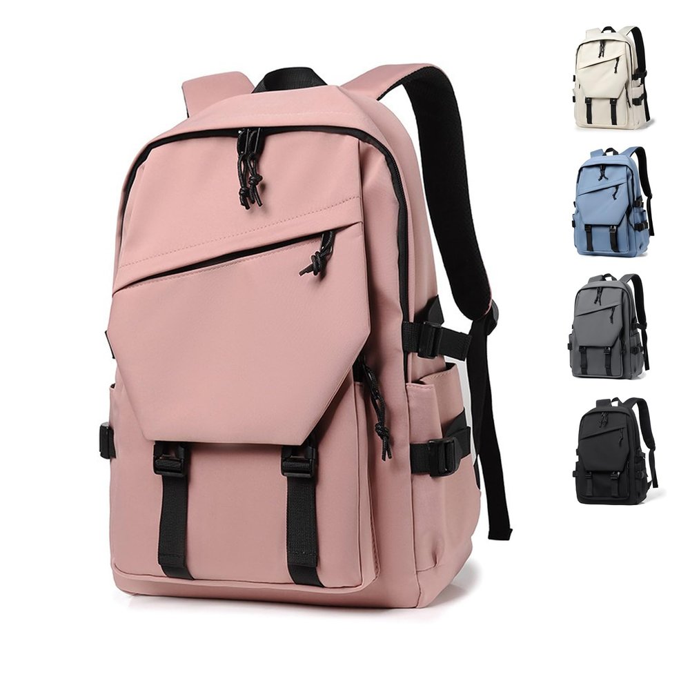 DirectNine Basics Casual Backpack for Men Women,Lightweight Daypacks Laptop Durable Waterproof Work Computer Bag Travel Hiking Business Bag (Crayon Powder), 18.5x12.6x6.3IN