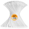 Cable Zip Ties 12 inch Cehony 1500 Pack White Zip Ties Heavy Duty 50lbs Tensile Strength Plastic Zip Ties for Outdoor and Indoor Multi-Purpose Cable Ties Self-Locking UV Resistant Wire Ties Wraps view 1