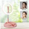HOOTNEE Modes Led Ring Light Bracket Selfie Ring Light Stand Streaming Level Brightness Pink view 2