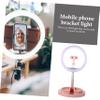 HOOTNEE Modes Led Ring Light Bracket Selfie Ring Light Stand Streaming Level Brightness Pink view 4