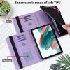 VODEFOX Case for Samsung Galaxy Tab S10 Lite/S10 FE/ S9 FE 10.9 inch/Galaxy Tab S9 11 Inch, PU Leather Lace Floral Protective Cover with Card Slots - Purple view 2