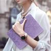 VODEFOX Case for Samsung Galaxy Tab S10 Lite/S10 FE/ S9 FE 10.9 inch/Galaxy Tab S9 11 Inch, PU Leather Lace Floral Protective Cover with Card Slots - Purple view 3