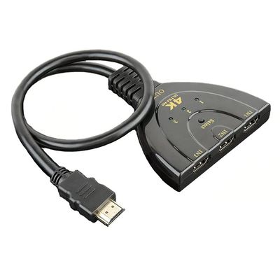 4K 3D Mini 3 Port HDMI-Compatible Switch 1.4b 4K Switcher Splitter 3 in 1 Out Port Hub (Color : As Shown, Size : One Size)