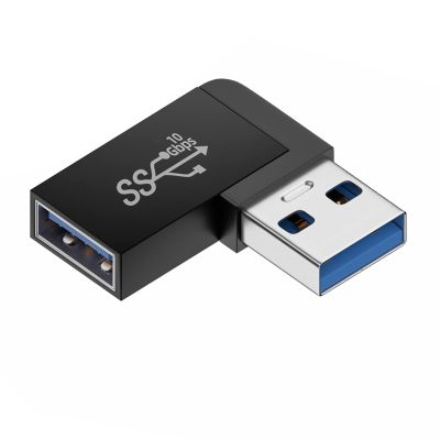 Lily Brown USB Male to Female Left Angle 90 Degree Turn Adapter USB3.0 Male to Female Elbow Adapter 10Gbps for Laptop PC Connector USB 3.0 Adapter 90 Degree Male to Female Coupler Connector